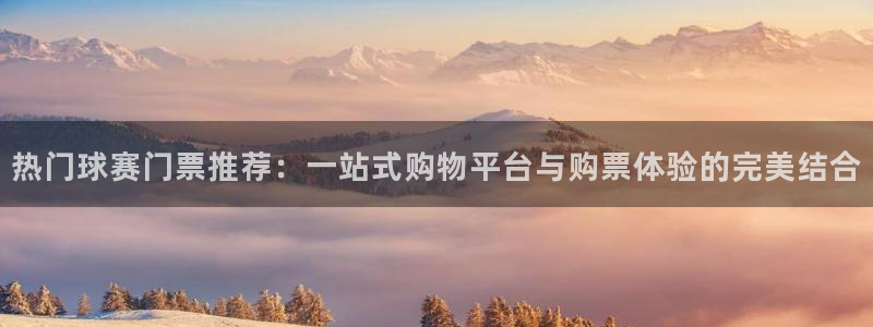 热门球赛门票推荐：一站式购物平台与购票体验的完美结合